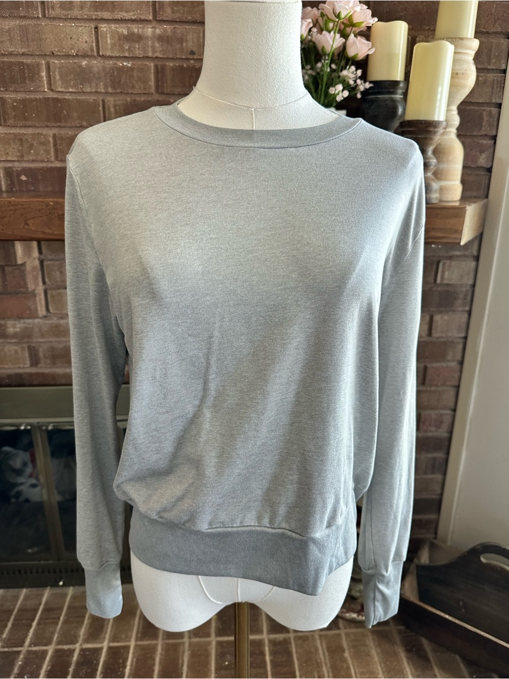 Vuori Light Gray Crewneck Pullover